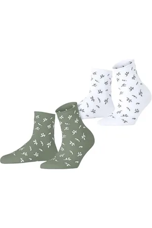 ESPRIT Damen Socken Twig W Sso Baumwolle gemustert 2 Paar, , 39-42