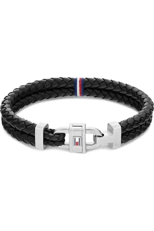 Tommy Hilfiger Jewelry Armband für Herren aus Leder mit Edelstahlverschluss - Erhältlich aus Blau oder Schwarz