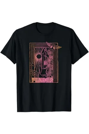 Fender Guitar Peace Logo Framed Outline T-Shirt