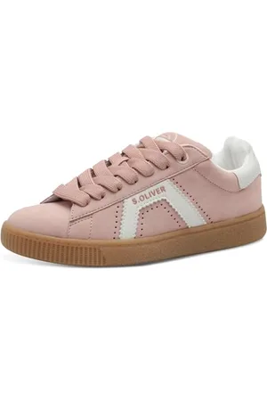 QS by s.Oliver Damen Sneaker flach mit Breiten Schnürsenkeln Freizeit, Rosa , 39 EU