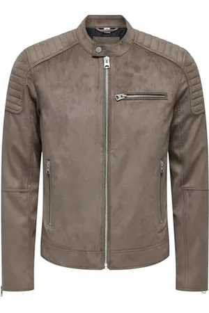 Only & Sons Herren ONSGUS Faux Suede Racer Jacket OTW Bikerjacke, , S
