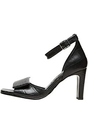 SELECTED Damen SLFMINT Croco HIGH Heel B Sandale, Black, 37 EU