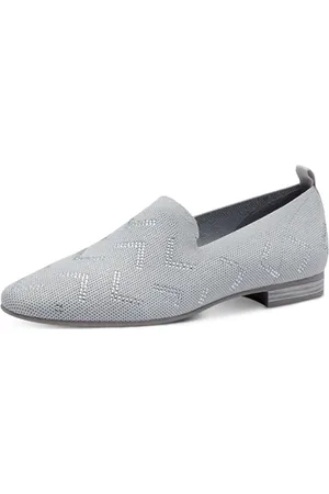 Marco Tozzi Damen Slipper mit Blockabsatz Runde Spitze, Grau (Lt.Grey Metal.), 41 EU