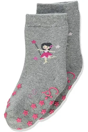 Sterntaler Baby-Jungen ABS-Krabbelsöckchen Fee Socks, Silber Mel, 17/18 EU