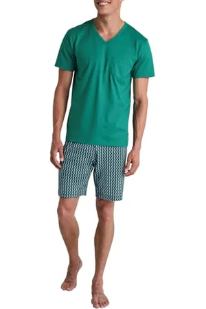 Calida Relax Imprint Kurz-Pyjama Herren, aus 100% Baumwolle, pflegeleicht, elastisch und formstabil, in Single Jersey