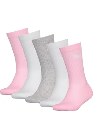 PUMA Unisex Kinder Junior Crew Sock, White/Pink, 31-34 EU