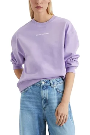 Marc O’ Polo Marc OߴPolo Denim Damen Sweatshirt mit Rückenprint Oversized, Lila , XL