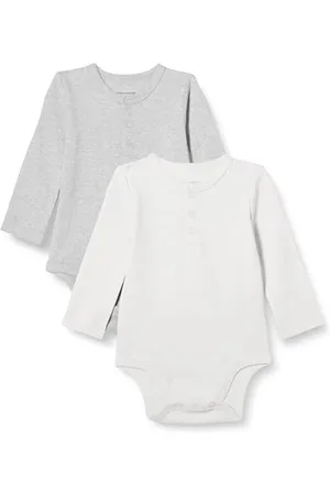 Amazon Unisex Baby Henley Bodys mit langen Ärmeln, 2er-Pack, , Frühchen