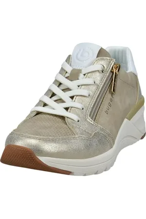 Bugatti Damen Sandaletten, Frauen Sandalen,Sommersandalen,bequem,flach,Sommerschuhe,Freizeitschuhe,offene Schuhe,Sand/Metallics (5390),37 EU/EU UK