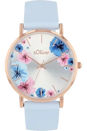 QS by s.Oliver Armbanduhr Damen Quarzuhr Analog, mit Silikon Armband, Silber, 3 bar Wasserdicht, Kommt in Uhren Geschenk Box