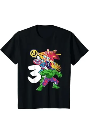Marvel Kinder Super Heroes Avengers 3 Year Old Third Birthday T-Shirt