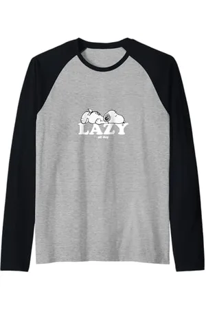 Peanuts Snoopy Lazy all day Raglan