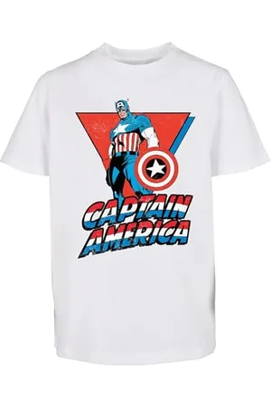 Mister Tee Unisex Kids MTK192-Marvel Captain America Tee T-Shirt, White, 146/152