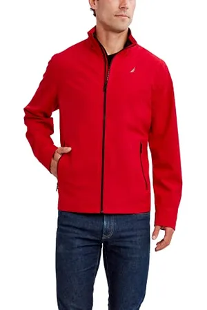 Nautica Leichte Herren-Windjacke, Stretch, athletisch, Outdoor, durchgehender Reißverschluss, Bomber-Golfjacke
