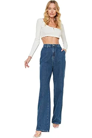 Trendyol Damen Große Beindejeans der Hohen Taille 90 Jeans, , 38