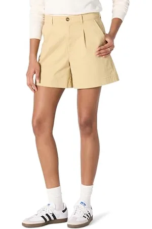 Amazon Damen Relaxed-Fit-Shorts mit hoher Taille und elastischem Rückenteil, , 34