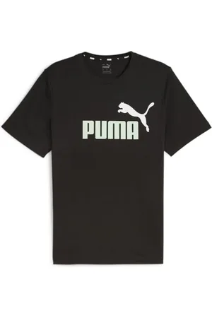PUMA Herren ESS+ 2 Col Logo Tee T-Shirt, Black-Fresh Mint, S