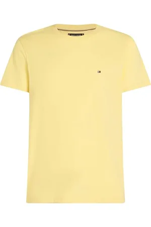 Tommy Hilfiger Herren T-Shirt Kurzarm Seasonal Solid Tee mit Rundhalsausschnitt, Gelb (Citronella), XL