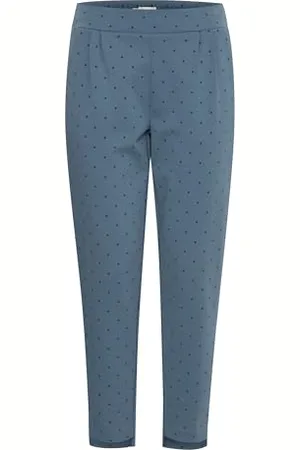 Ichi IHKATE Damen Hose Stoffhose mit Eingrifftaschen Gummizug Gemustert Regular fit, Größe:S, Farbe:
