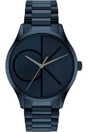 Calvin Klein Analog Quarzuhr Für Männer und Frauen Kollektion Iconic mit Blaues Edelstahlarmband - 25200166