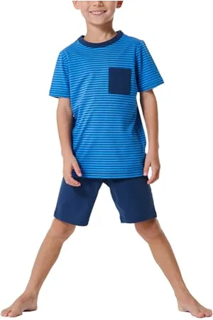 Schiesser Jungen Schlafanzug Set Pyjama kurz-100% Organic Bio Baumwolle-Größe 92 bis 140 Pyjamaset, , 104