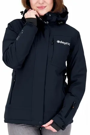 DEPROC-Active Damen Winterjacke Skijacke mit abnehmbarer Kapuze Gefüttert Wasserdicht Wetterfest Windbreaker Übergangsjacke Parka MONTREAL
