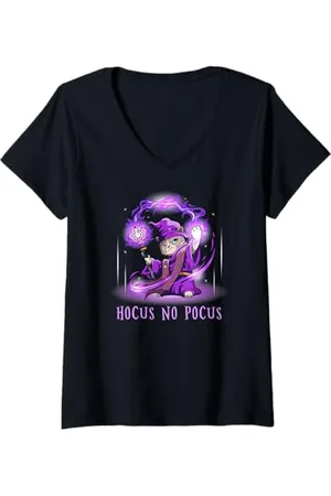 Grumpy Cat Damen Wizard - Hokus kein Pokus T-Shirt mit V-Ausschnitt