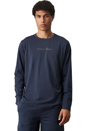 Calvin Klein Herren Langarmshirt Crew Neck Rundhalsausschnitt