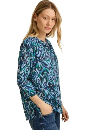 CECIL Damen B345575 Bedruckte Baumwollbluse, , XL
