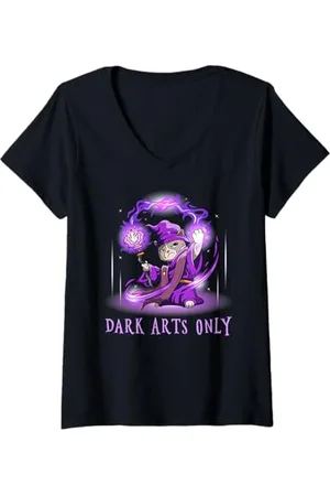 Grumpy Cat Damen Wizard - Nur dunkle Künste T-Shirt mit V-Ausschnitt