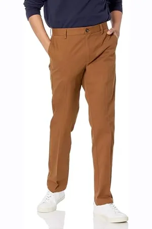 Amazon Herren Knitterfreie Flatfront-Chinohose in schmaler Passform, , 36W / 29L