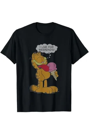 Garfield I Live For Weekends Eating Ice Cream Vintage T-Shirt