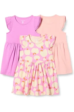 Amazon Mädchen Jerseykleid mit Rüschen, 3er-Pack, , 2 Jahre