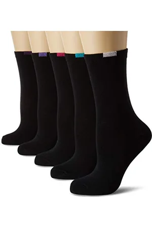 Dim Socken Eco Baumwolle Verstärkter Ferse Und Spitze Multipack Damen x10, Black, One Size