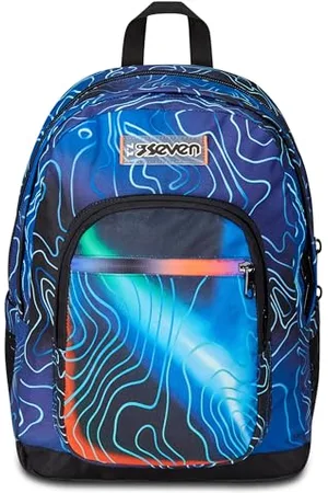 7 for all Mankind Freethink Rucksack, Schultasche Schulranzen für Mädchen Jungen, Tornister mit Doppelfach und Trinkflaschenfach, gepolstert, für Schule, Sport, Freizeit;