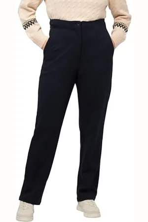 Ulla Popken Damen high Waist Punto di Roma Pants Hose, , 46-48