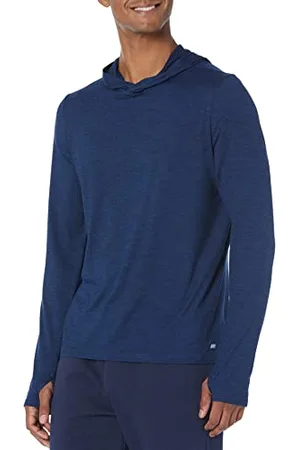 Amazon Herren Schnelltrocknendes Active-Langarmshirt Mit Kapuze Aus Funktionsstretch, , XL