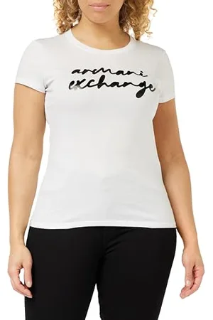 Armani Exchange Damen Pima Cotton Signature Logo Tee T-Shirt, , XS EU