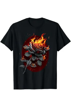 Spiral E Original - Flammende Rose - Gothic Rose T-Shirt