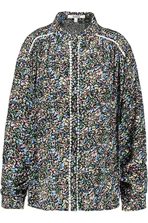 Garcia Damen Shirt Long Sleeve Bluse, Black, XXL