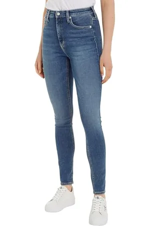 Calvin Klein Jeans Damen Jeans High Rise Skinny Fit, Blau (Denim Medium), 34W / 32L