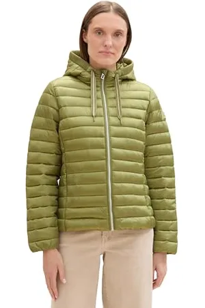 TOM TAILOR Damen 1043511 Lightweight Steppjacke mit Kapuze, 35768-Dark Sage, XXL