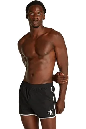 Calvin Klein Herren Badehose Short Runner mit Gummizug, Schwarz (Pvh Black), S