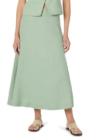 THE DROP Sicily Linen Midi Skirt Midirock, , 4XL Große Größen