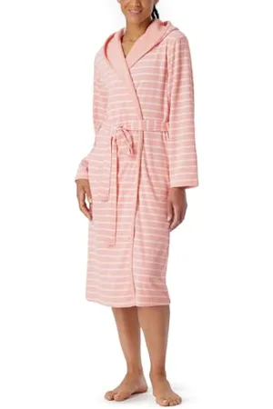 Schiesser Damen Bademantel Mit Kapuze Frottee 110 Cm Länge - Baumwolle Gemustert, , M EU
