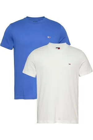 Tommy Hilfiger Herren TJM Xslim 2pack Jersey Tee EXT Dm0dm20687 S/S T-Shirt, Multi (Ecru/Tempo Blue), XXL EU