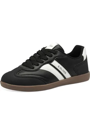 QS by s.Oliver Mädchen Sneaker flach mit Schnürsenkeln Bequem, Schwarz ( .), 35 EU