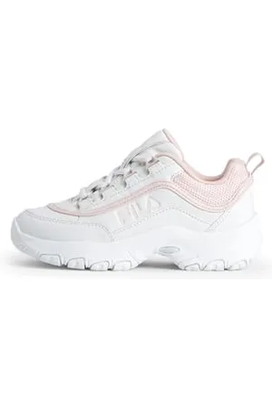 Fila Strada Logo Kids Sneaker, White-Mauve Chalk, 33 EU