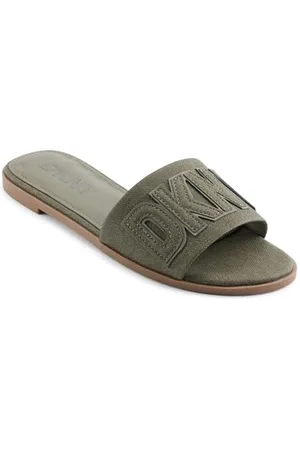 DKNY Damen Willow-Flat Slide Sandal, Green, 40 EU