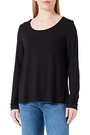 Marc O’ Polo Marc OߴPolo Damen Langarmshirt mit Rundhalsausschnitt Relaxed Fit, Schwarz (Black), XXS